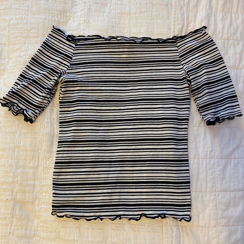Striped off-the-shoulder top